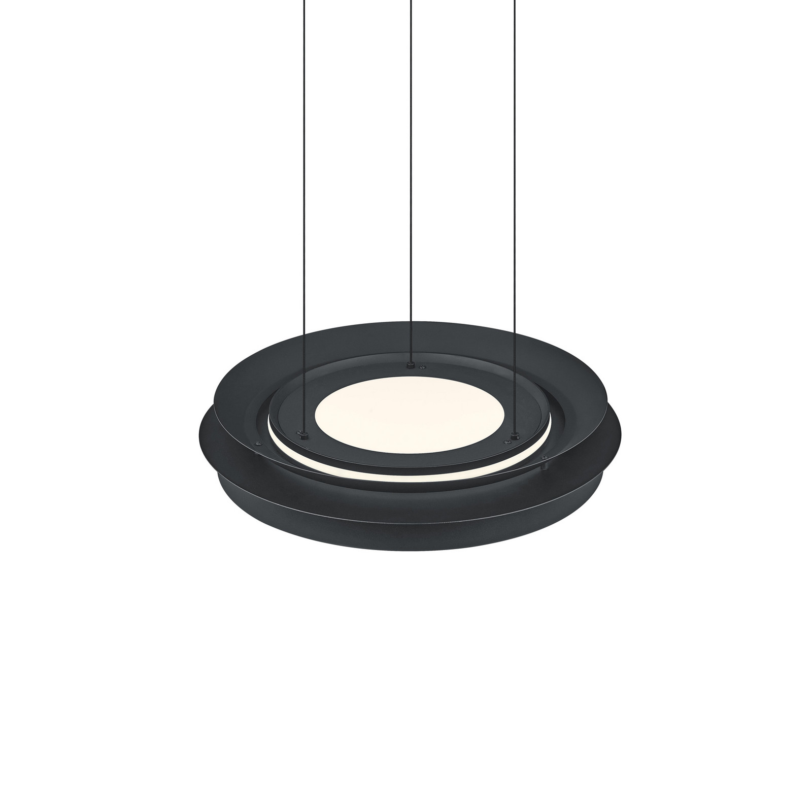 HELL Lampă suspendată LED Lys negru Ø 45 cm CCT telecomandă - Camera de zi / sufragerie - modern - Alamă