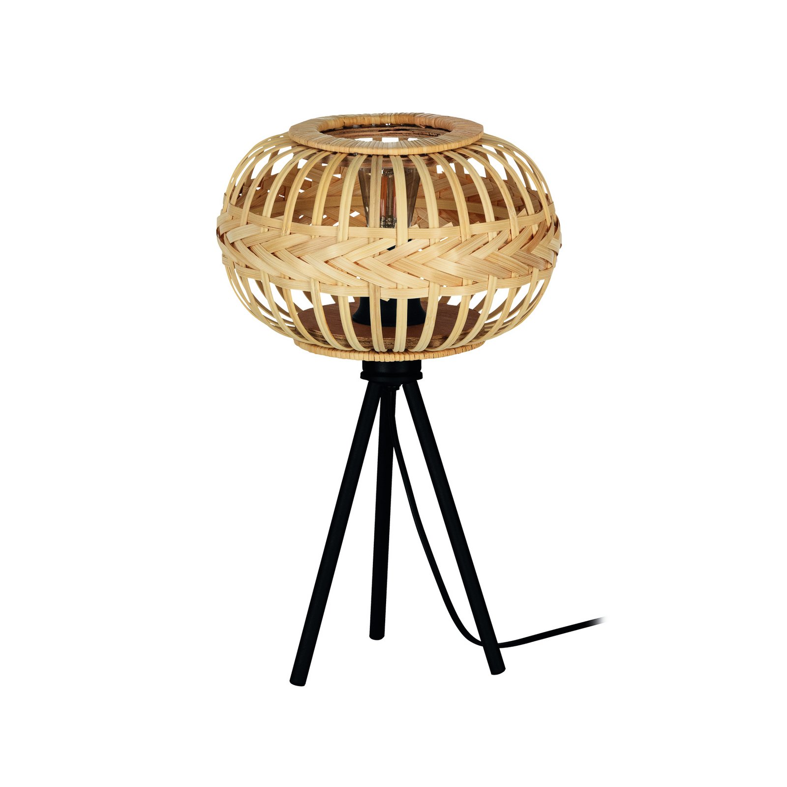 EGLO Amsfield 1 -pöytälamppu puuta, kolmijalka