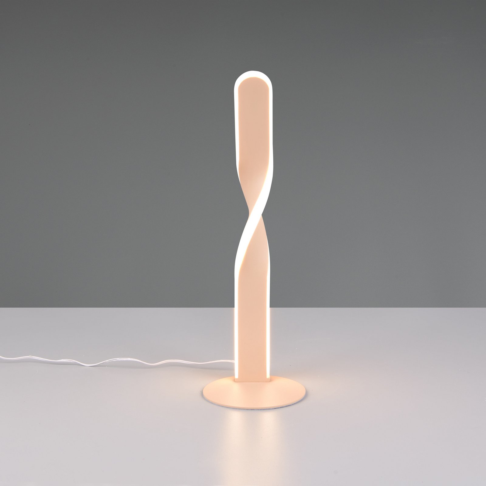 Lampe de table LED Ginko, sable, métal, hauteur 40,5 cm