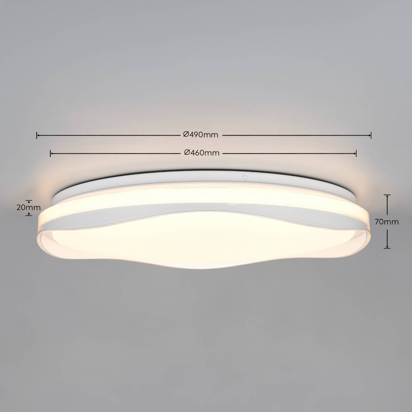 LED-taklampe Pavo, grå, plast, RGBW, fjernkontroll