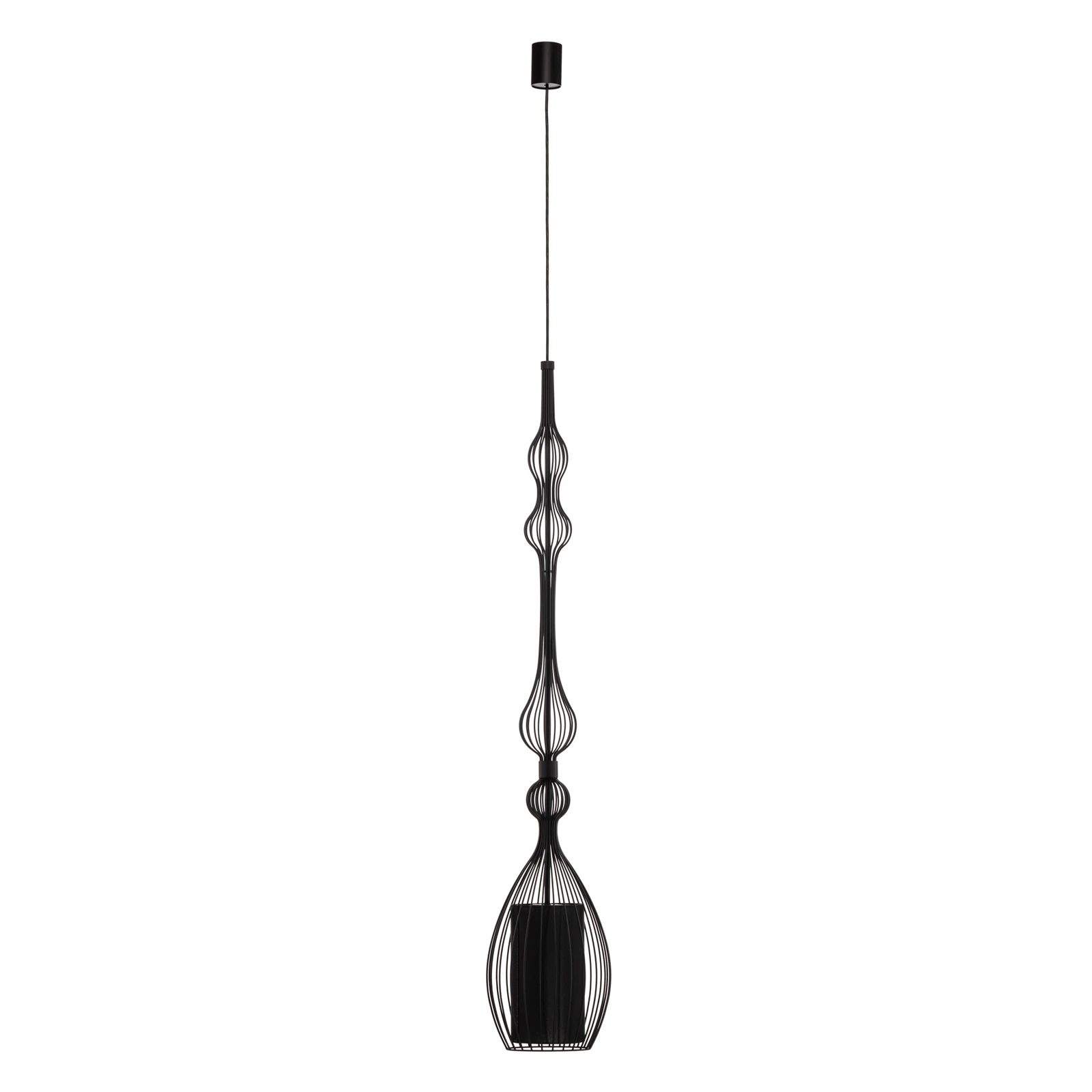 Hanglamp Abi L in lange vorm, zwart