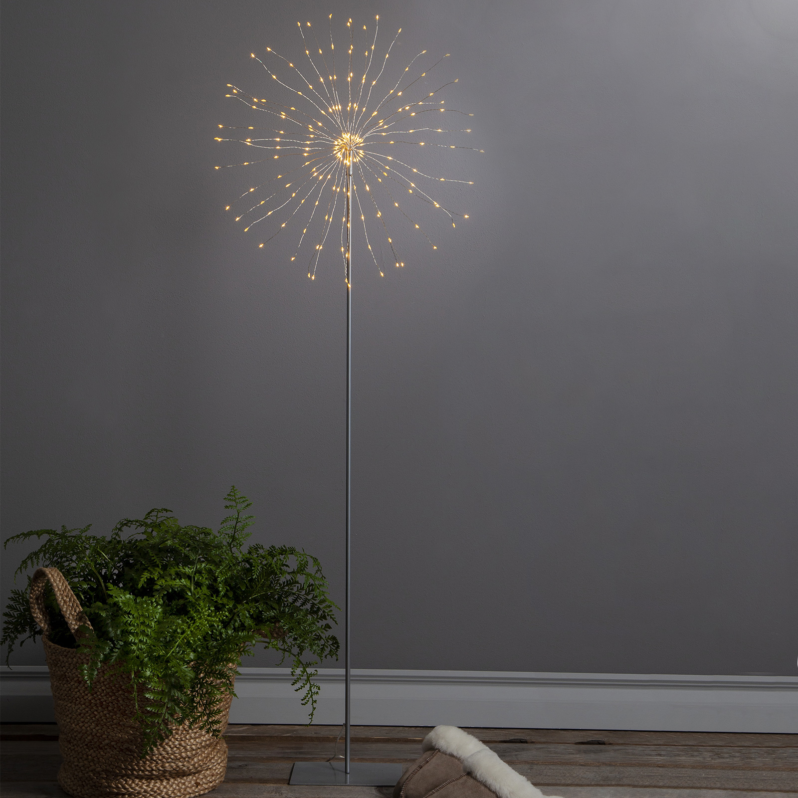 Best Season Firework LED decorative light 3D silver grey 130cm, metal, 3 W, energy efficiency: A+, L: 45 cm, W: 45 cm, H: 130 cm