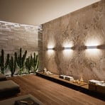 LED wall light Satori, width 58.5 cm, white, 2,700 K, aluminium