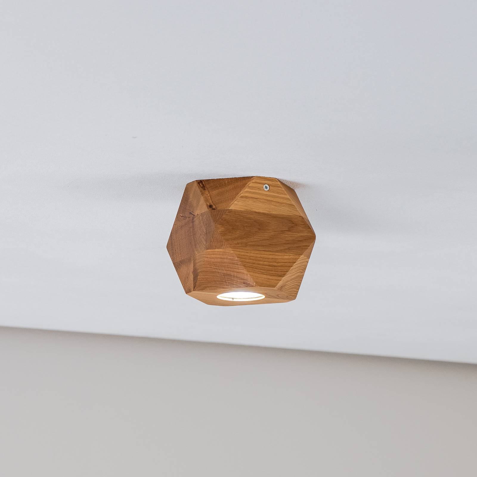 Envostar Peach Puff Deckenlampe Polyeder Holz 1flg günstig online kaufen