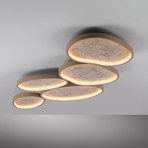 Moonbraker 5 LED ceiling light, sand beige, 3,000K, dimmable