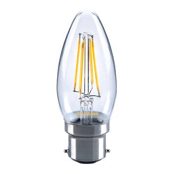 Ampoule bougie LED E27 4,5 W 827 transparente