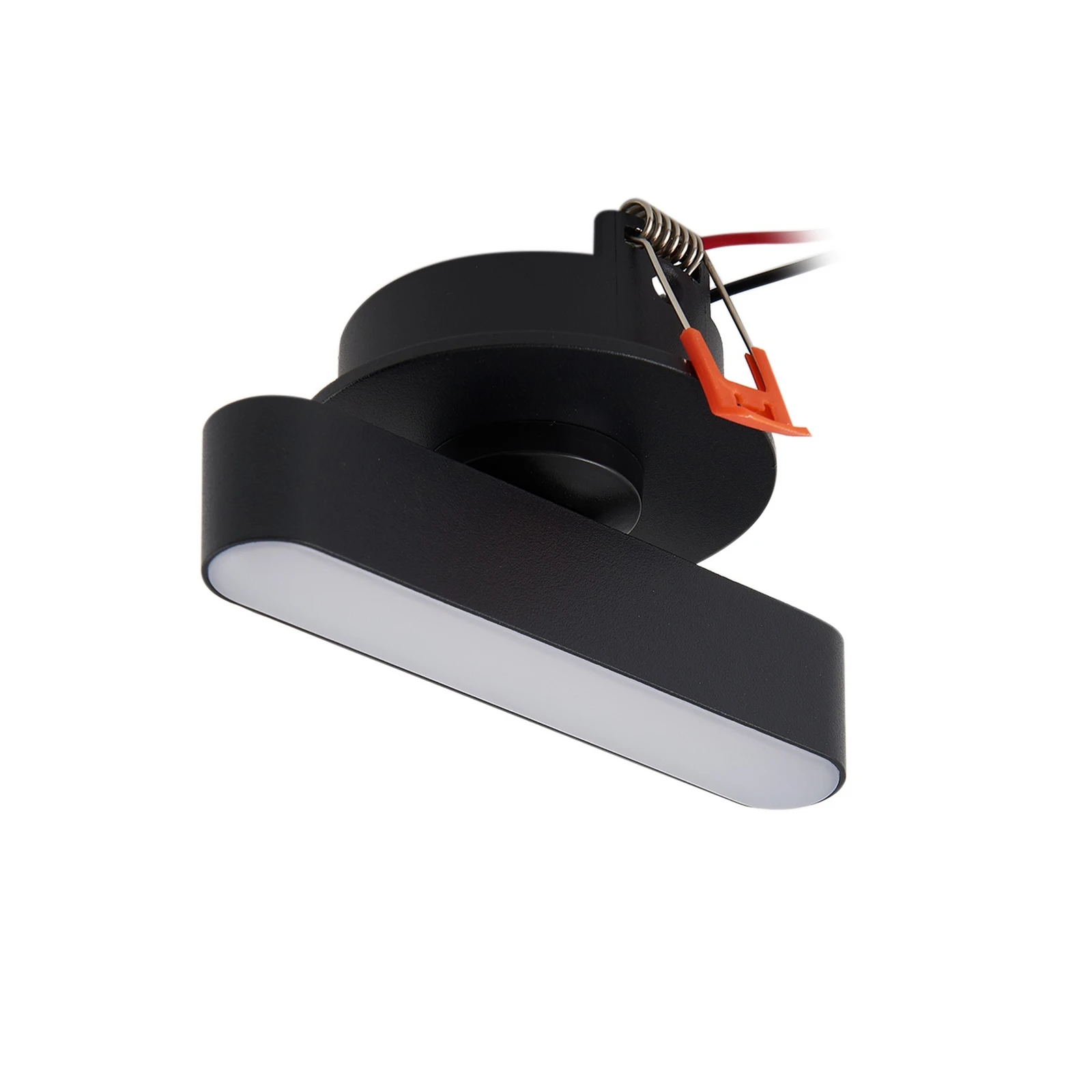 Lindby LED vstavané svetlo Eldrin, čierne, svetelný pás, 13,1 cm