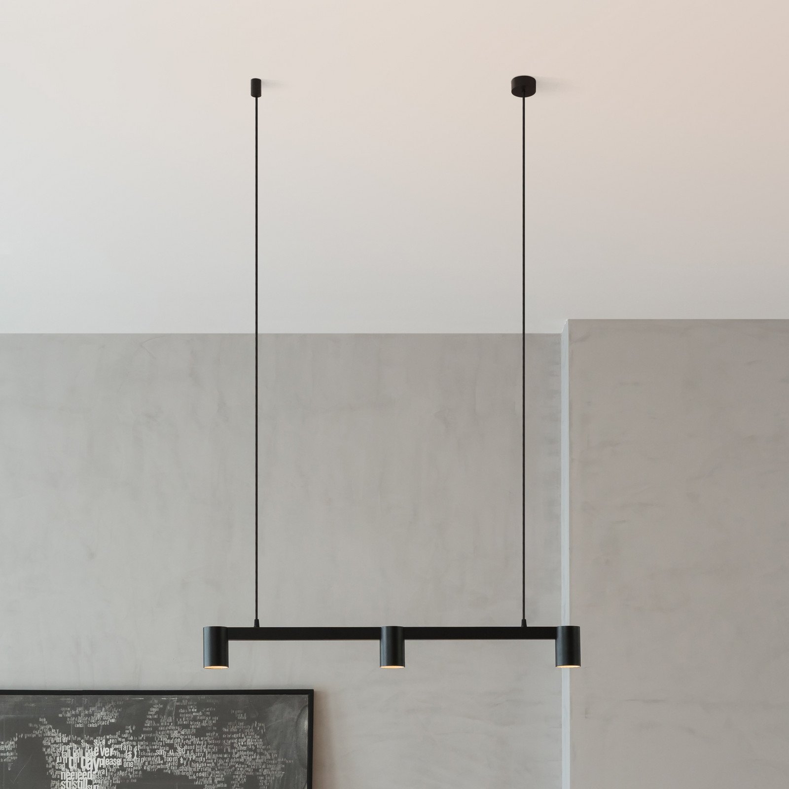 Arcchio lampă suspendată Brinja negru 90 cm 3 becuri GU10 - Camera de zi / sufragerie - modern - Metal