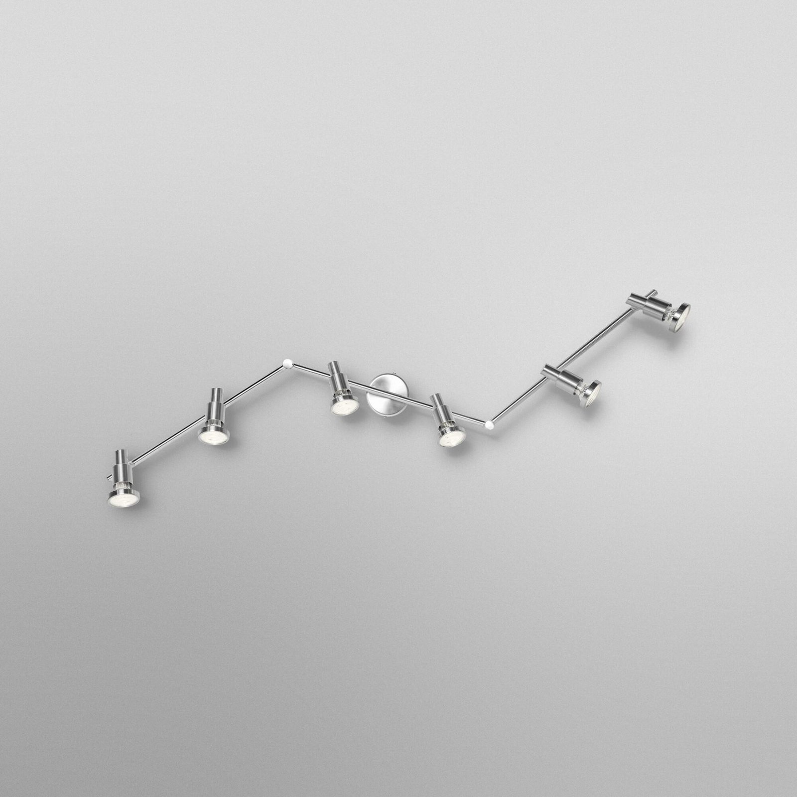 Spot pour plafond OSRAM, argent, métal à 6 lampes GU10-LED 2 700 K