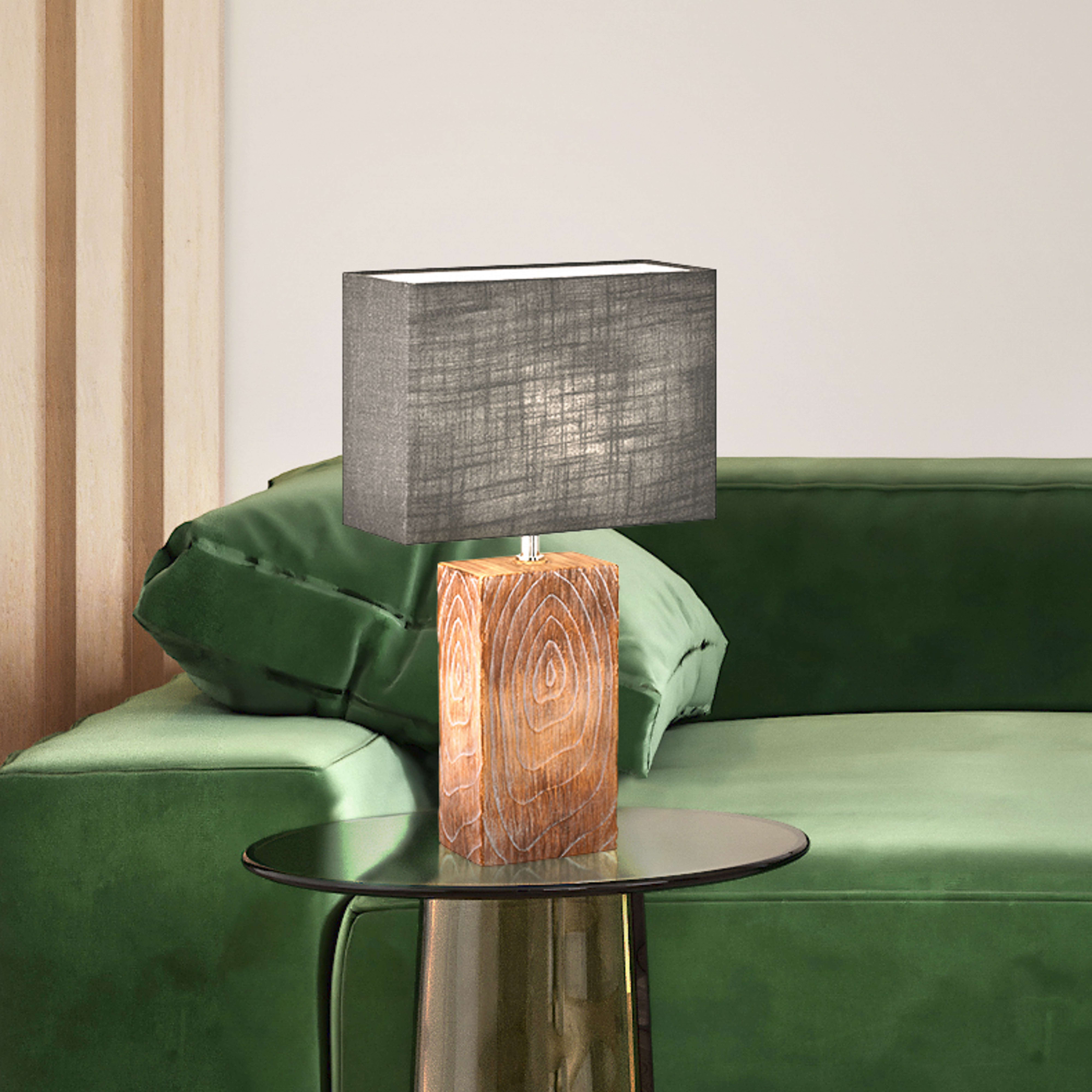 Lampada da tavolo Bronco con paralume in lino Altezza 50 cm