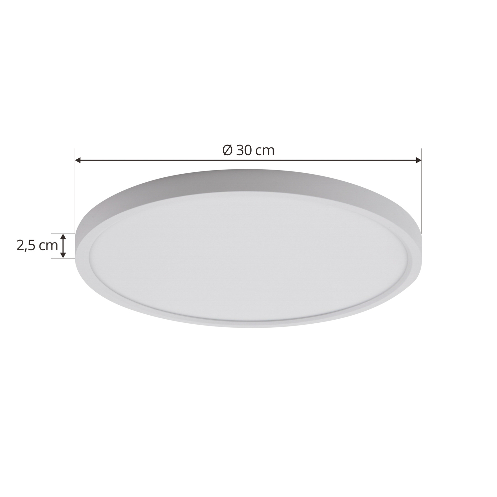 Lindby LED-Deckenleuchte Deika, 30 cm, weiß, Kunststoff, CCT
