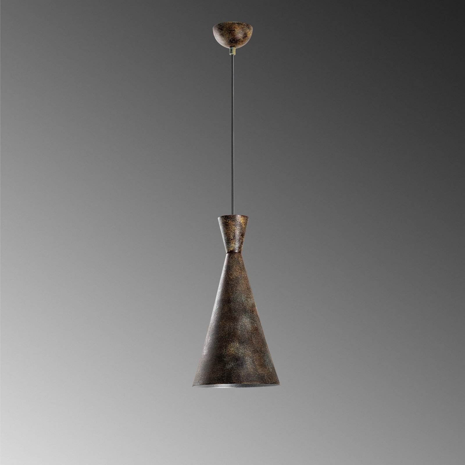 Hängeleuchte Tom, schwarz-braun, Metall, Ø 19 cm, E27