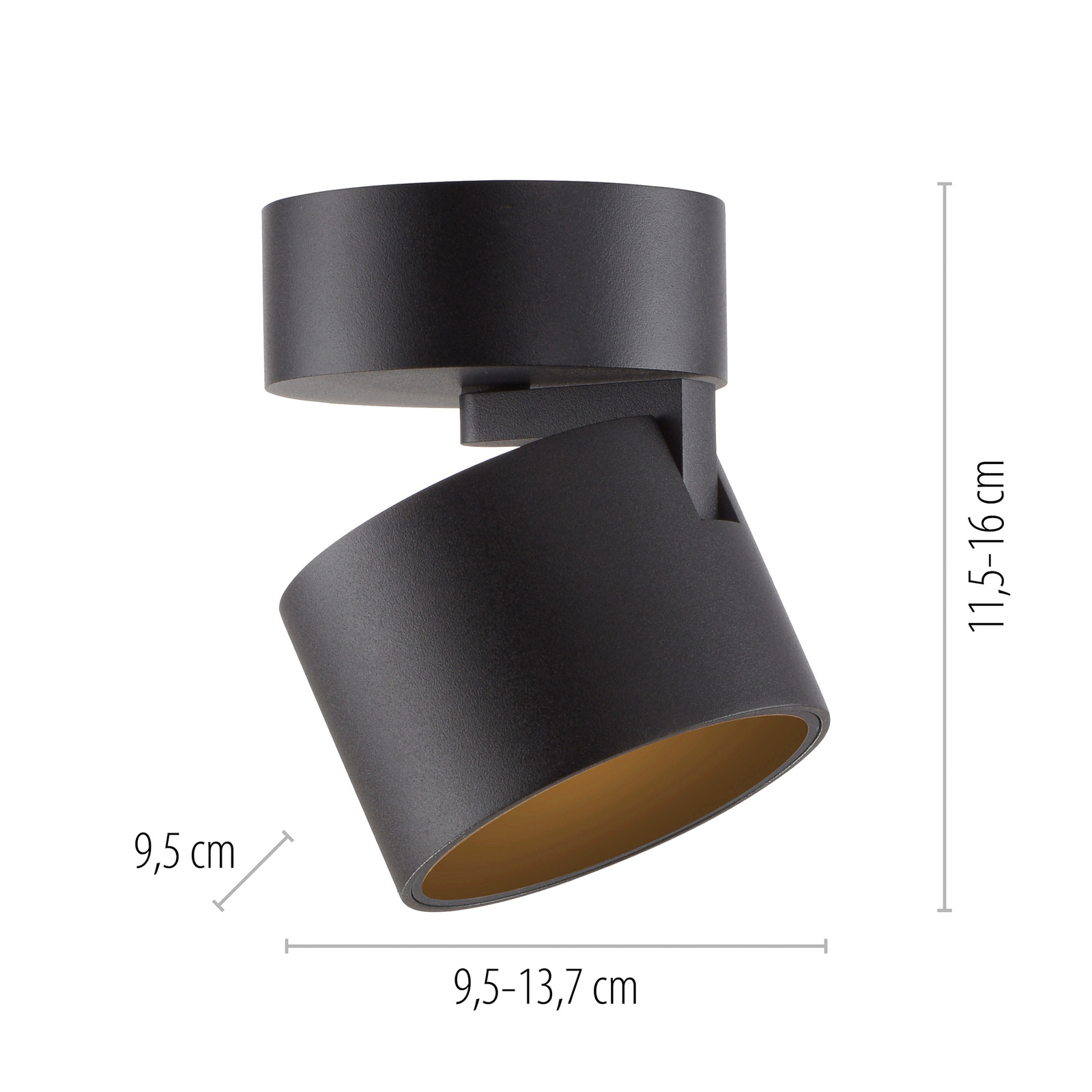 Cup LED-Deckenspot, schwarz, Ø 9,5 cm, Metall - PURE Cup LED-Deckenspot, schwarz, Ø 9,5 cm, Metall - PURE