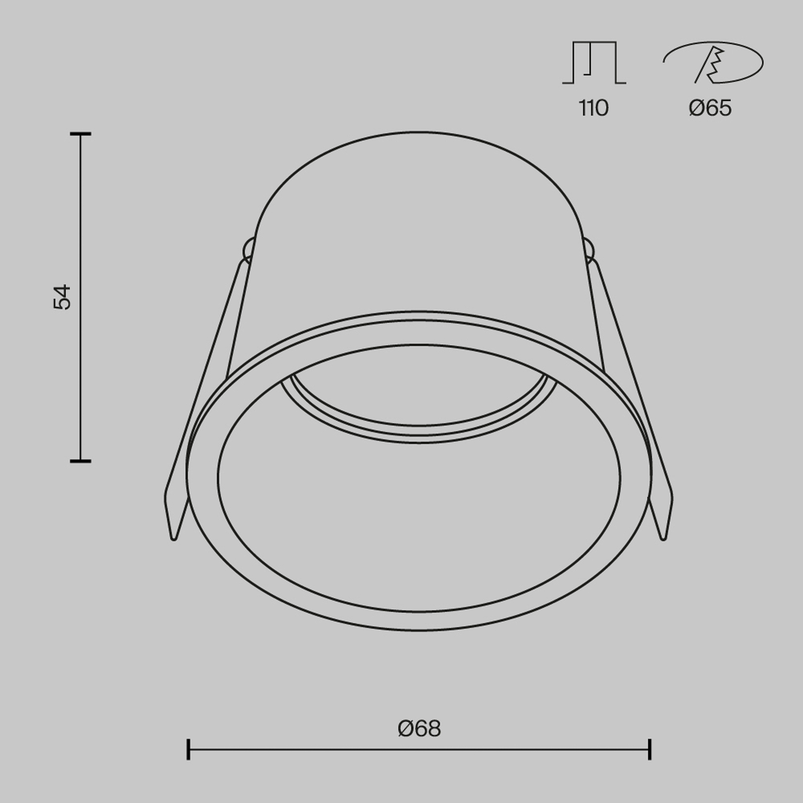 Maytoni recessed downlight Reif, white/white, Ø 6.8 cm, aluminium