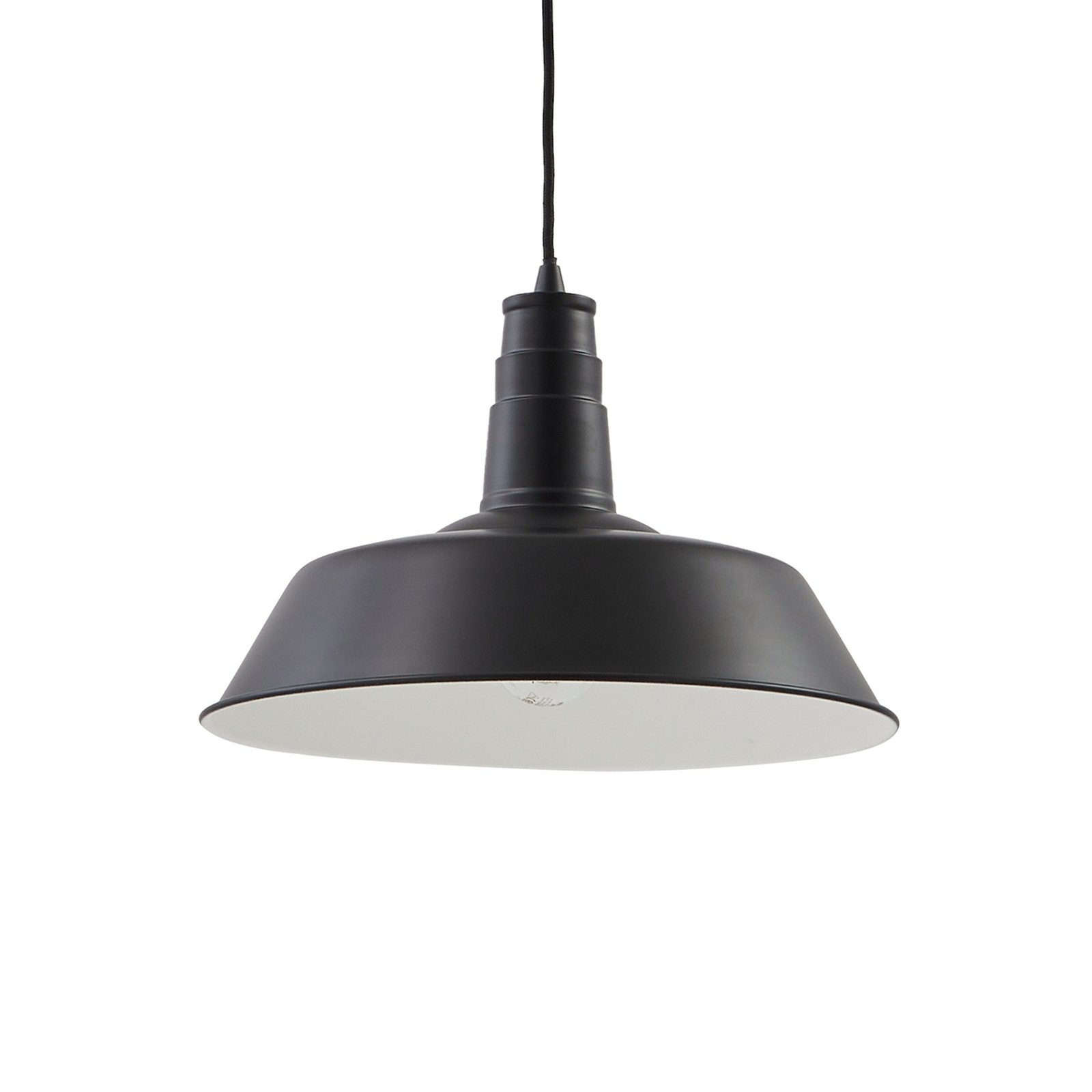 Lindby Laylan pendant light, black/white, Ø 36 cm, metal