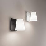 Cult wall lamp, black and white, width 11 cm, metal and fabric