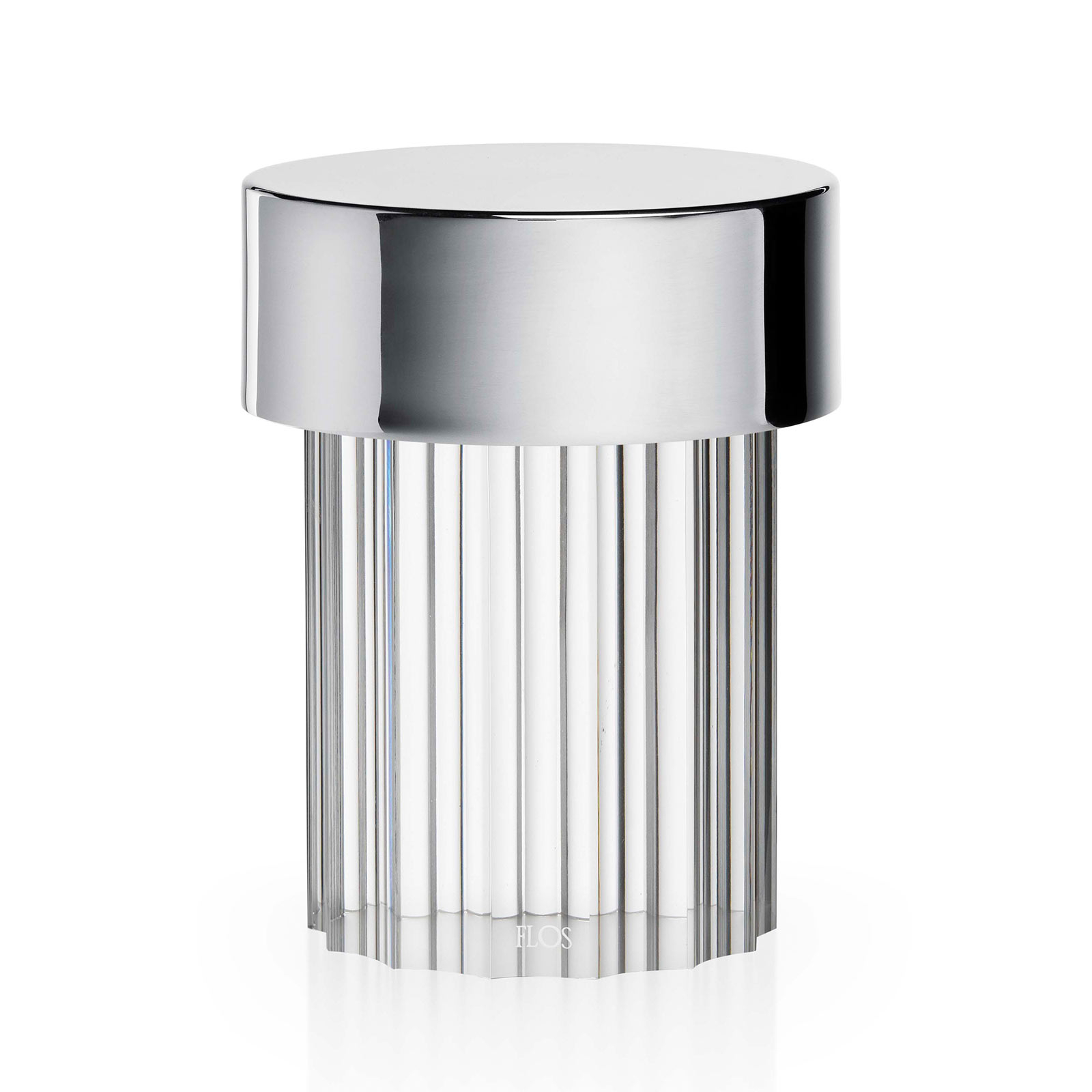 FLOS LED-Akkutischleuchte Last Order, geriffelt, Glas, IP55