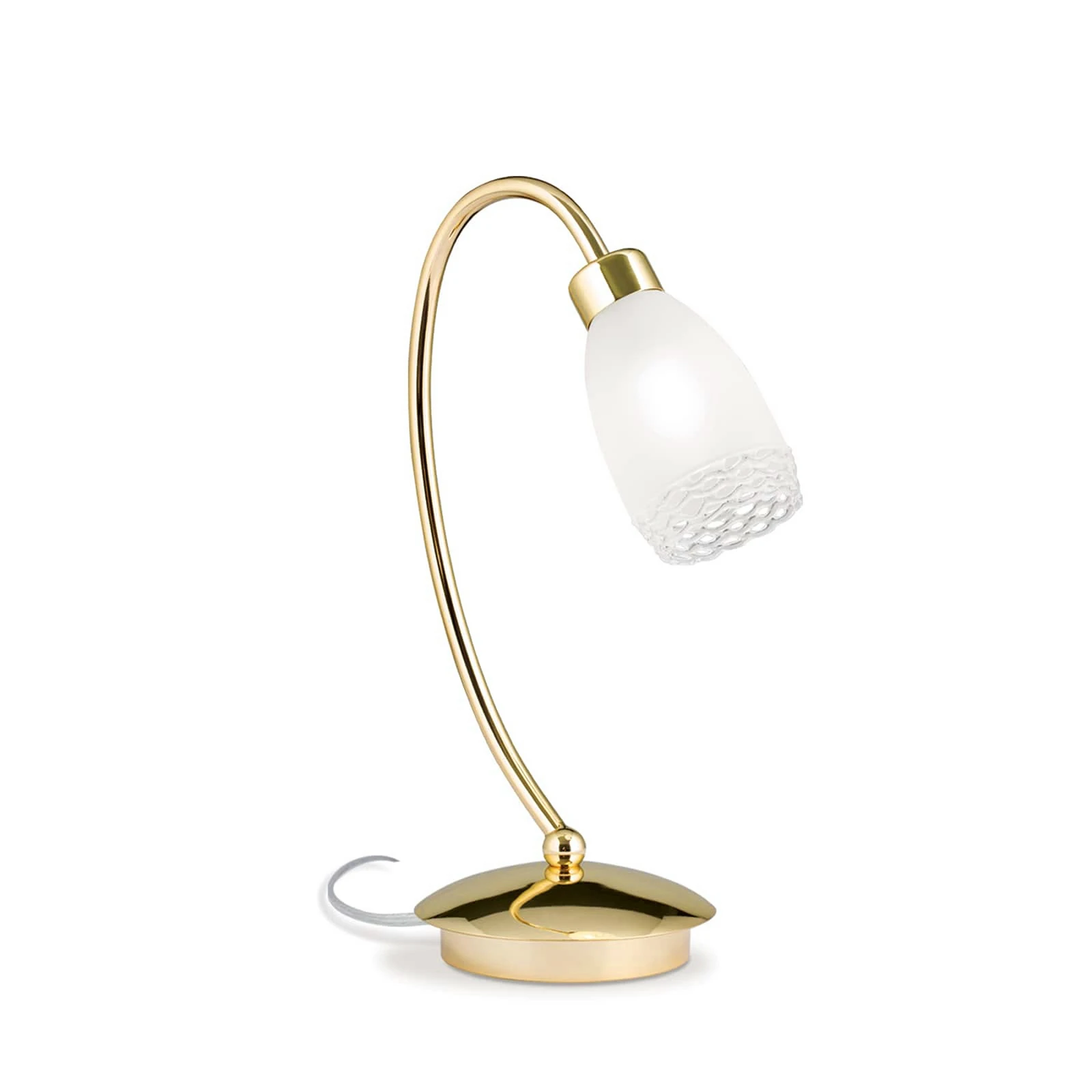 lampe à poser CARLA, couleur laiton, hauteur 32 cm, métal/verre