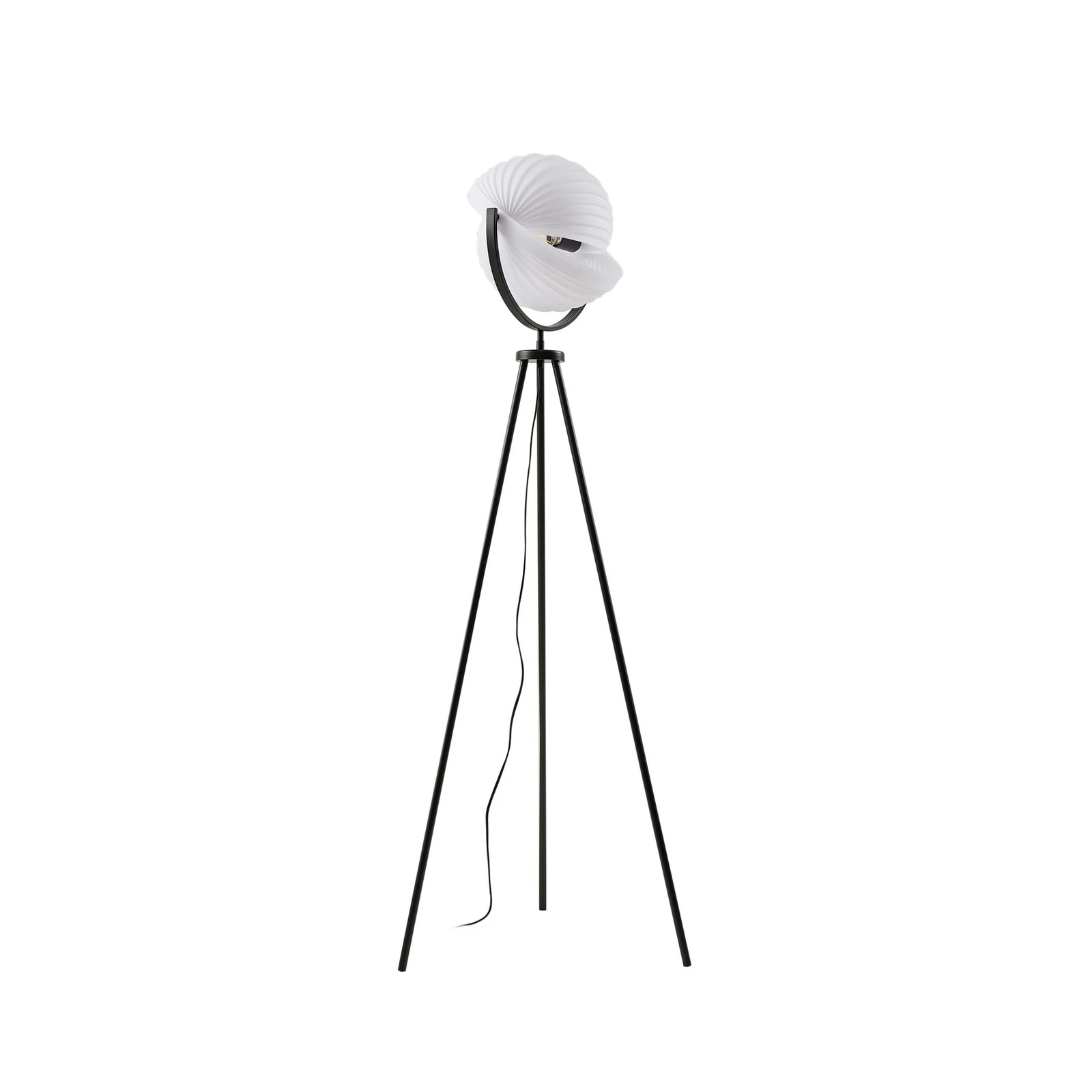 Lucande Helva φωτιστικό δαπέδου, 150 cm, λευκό/μαύρο, περιστρεφόμενο