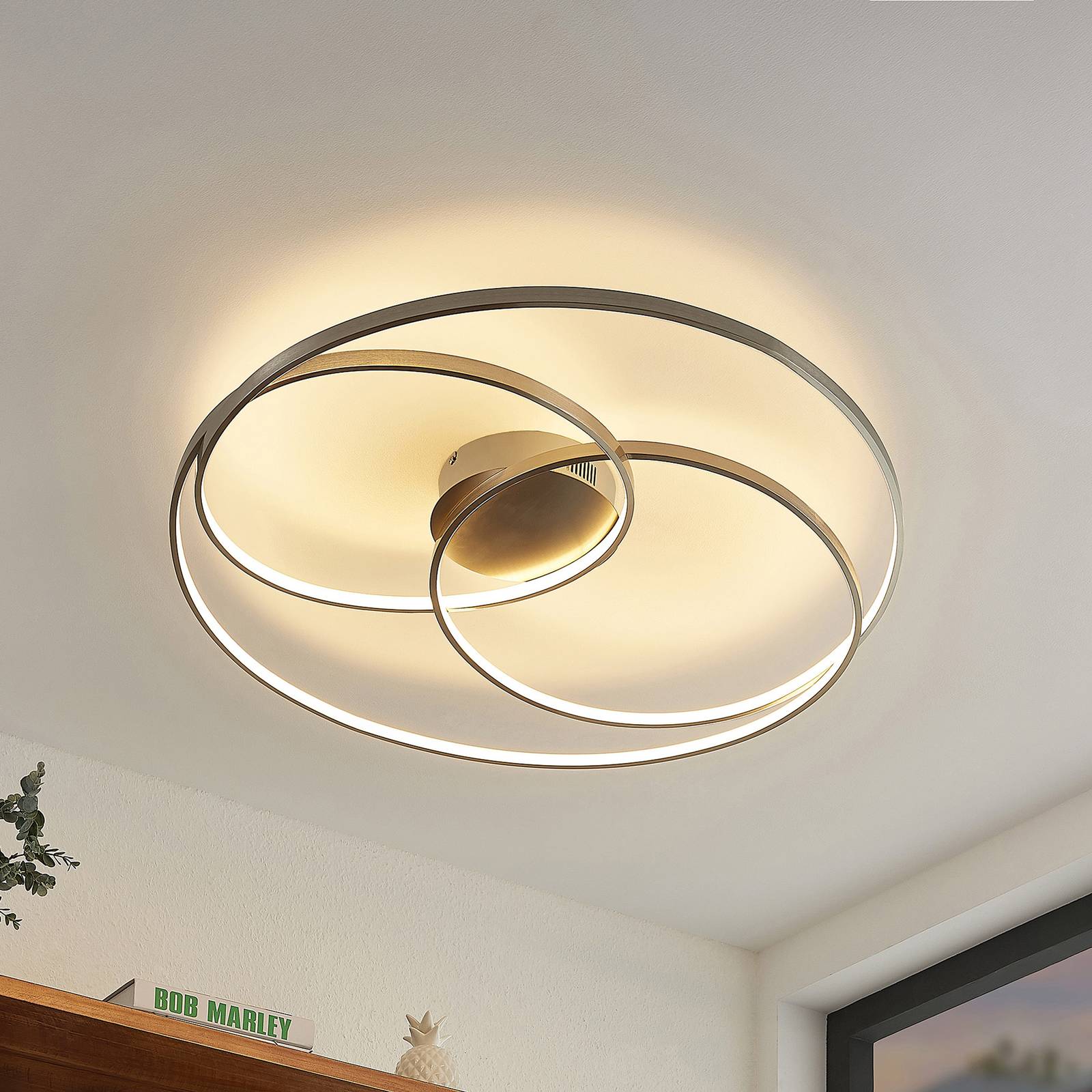 Lindby Kateryna LED-loftlampe nikkel