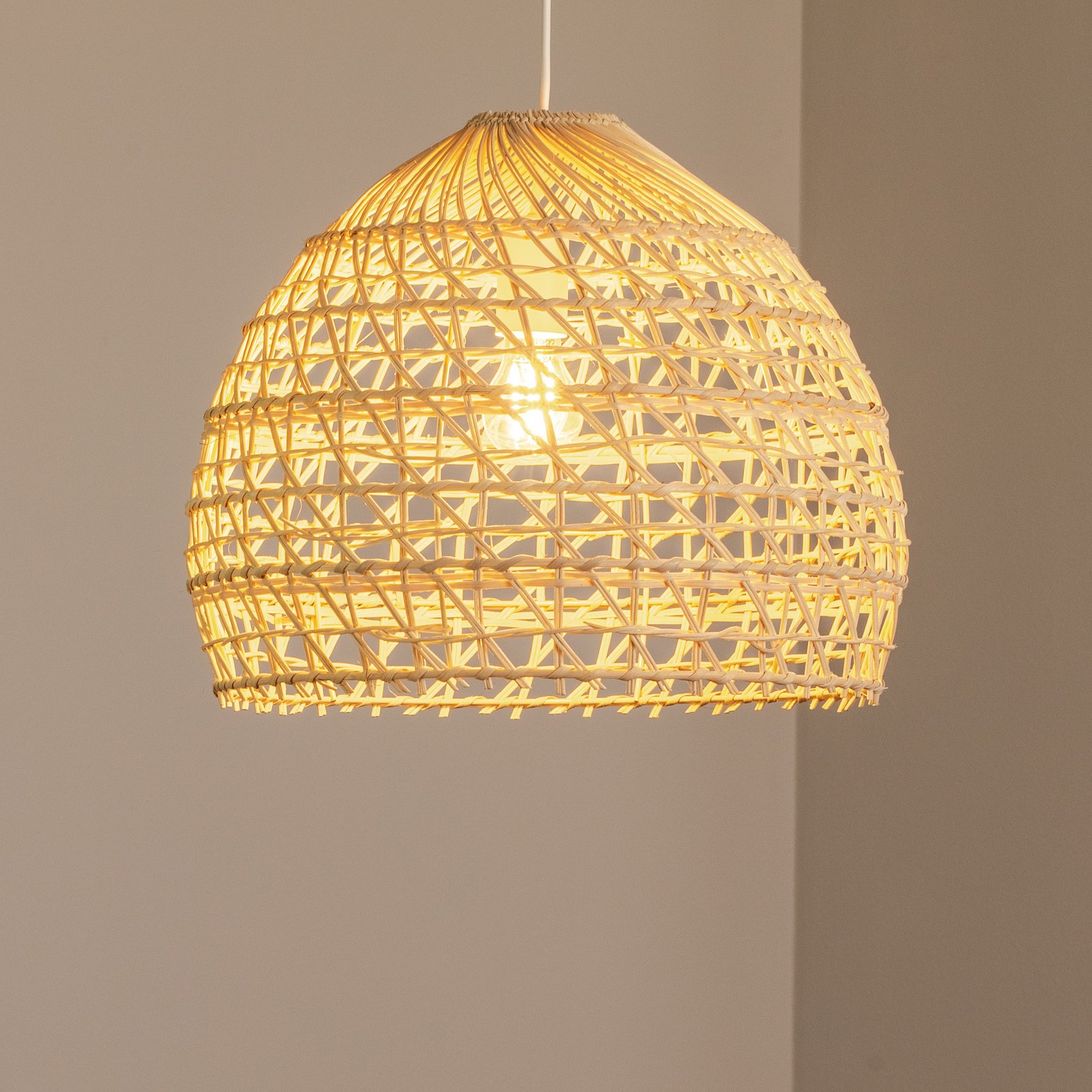 Hanglamp BOHO, Ø 43 cm, naturelbruin, rotan, E27