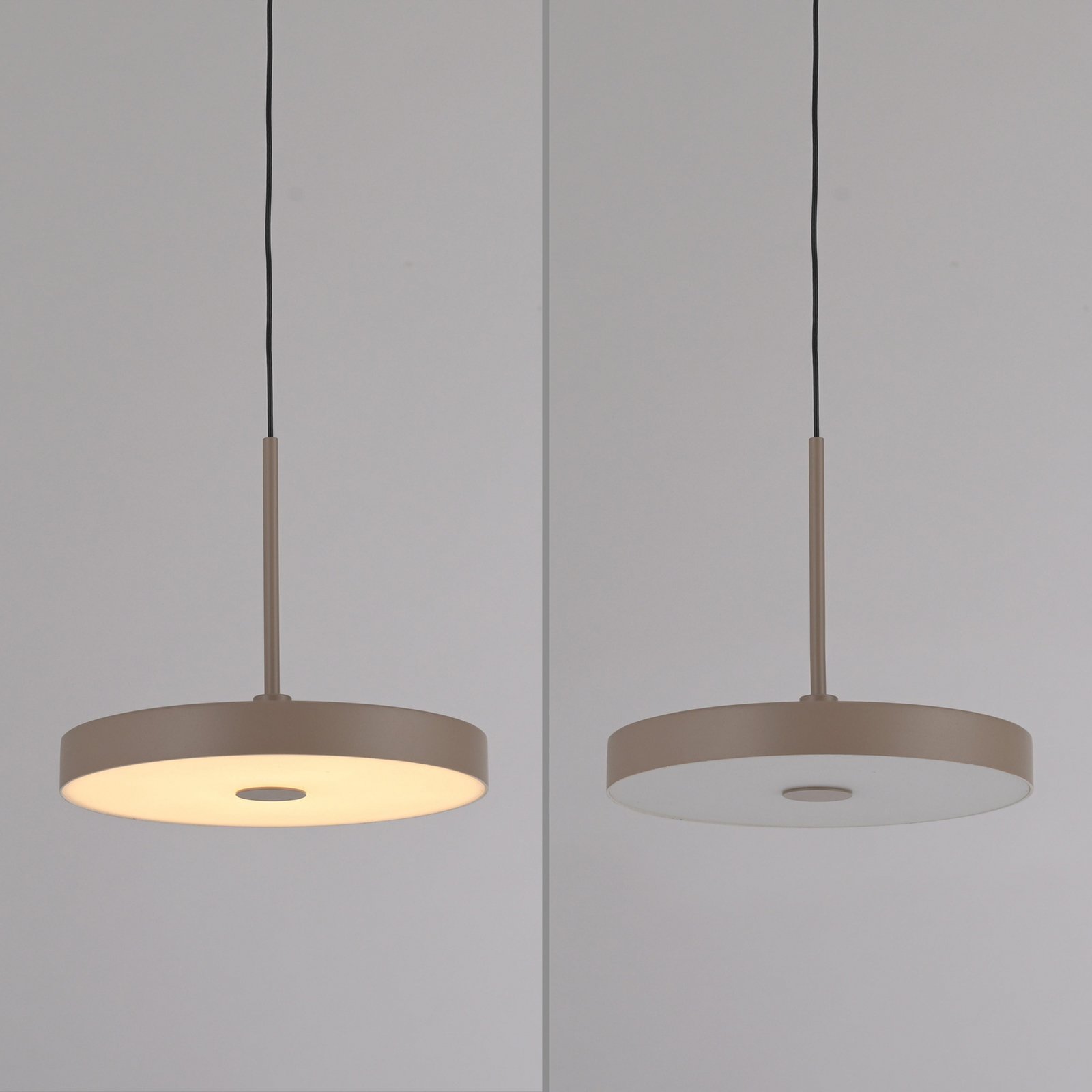 JUST LIGHT. LED hanglamp Plata, zandkleurig, 1-lamp, 3.000 K
