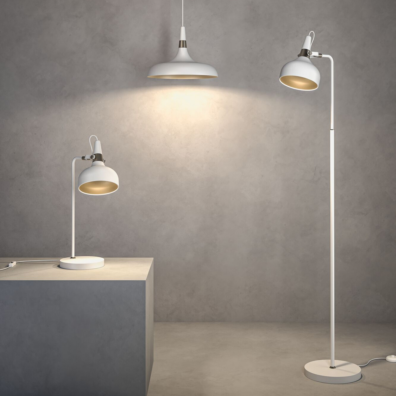 Paulmann Juna STYLE floor lamp, white, height 158 cm, metal