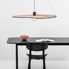 Lámpara colgante Costas, pantalla de ratán basculante, Ø 100cm