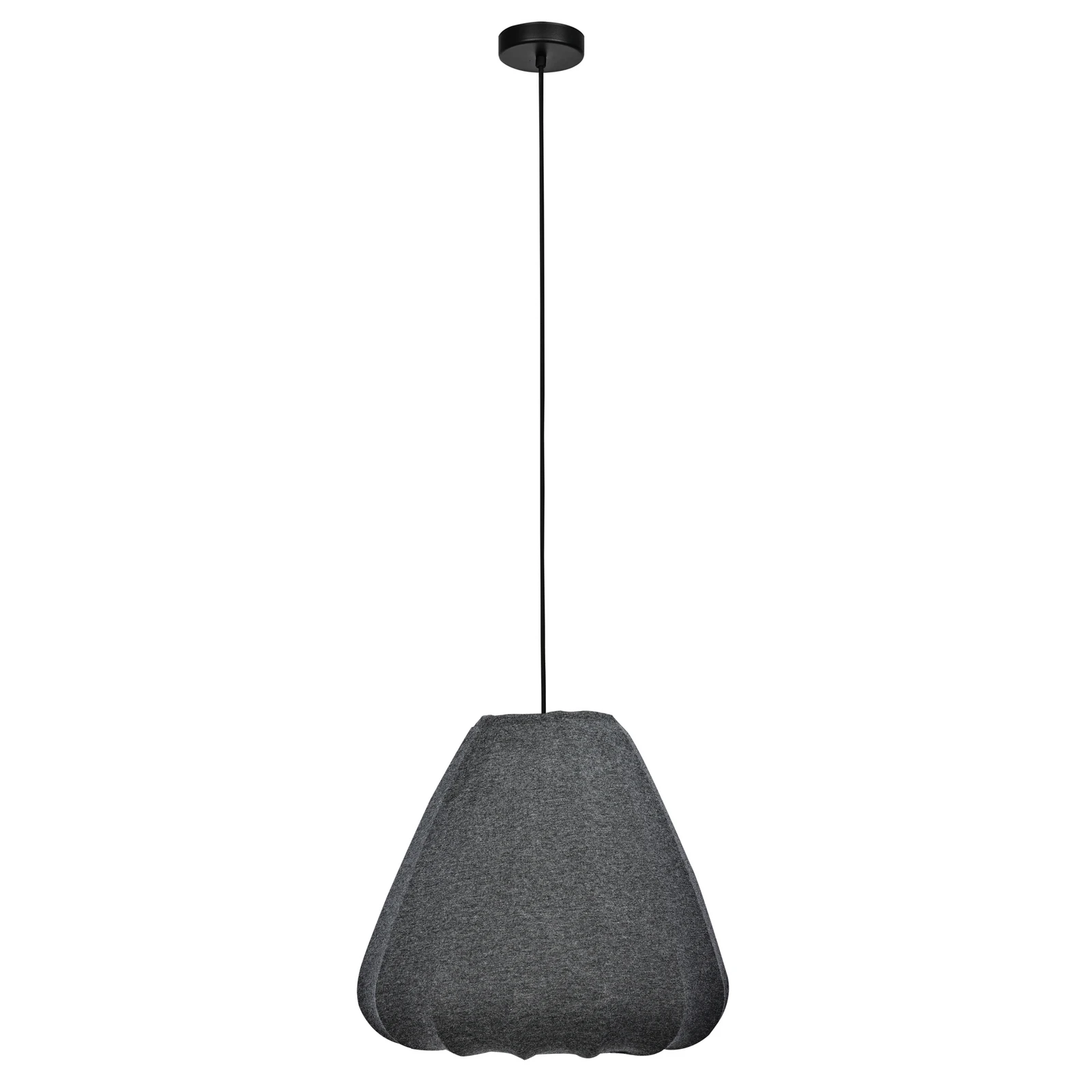 Lampada a sospensione Barlaston, Ø 35 cm, nero/grigio, metallo, tessuto