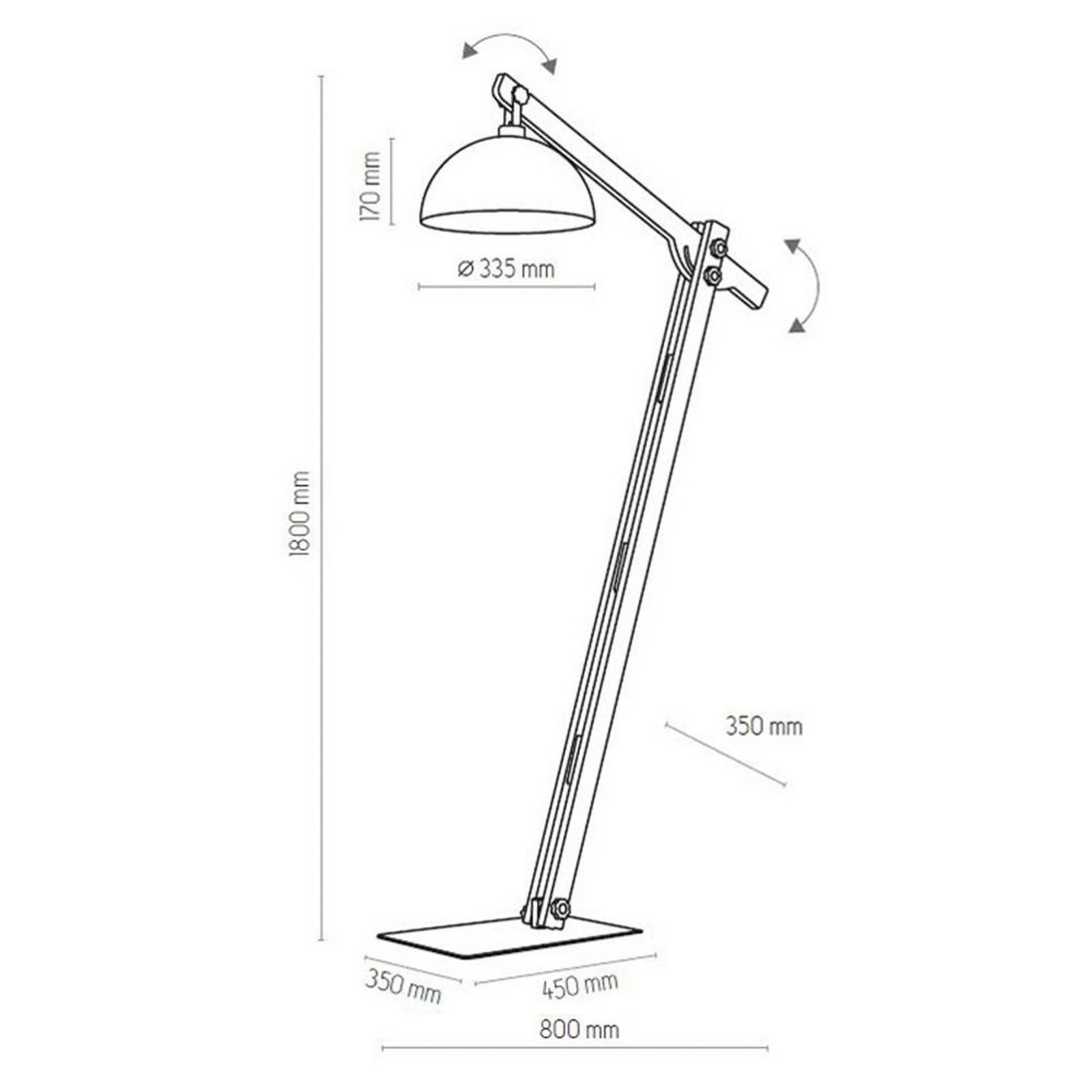 Stort Gulvlampe Wood - Envostar