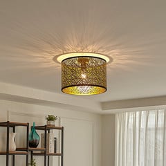 Lindby laevalgusti Yonah, kuldne, metall, Ø 40 cm, E27