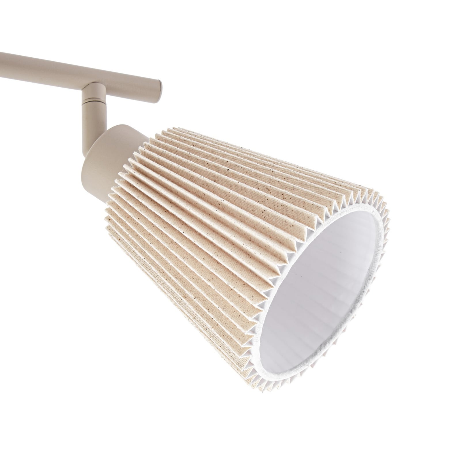 NOLA Προβολέας οροφής Percy, μπεζ, 3 λάμπες, μήκος 70 cm, λινό
