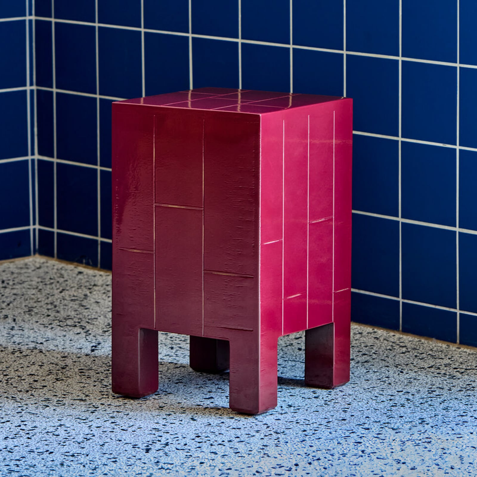 Tavolino HDBrick, rosso, altezza 51 cm, legno - House Doctor