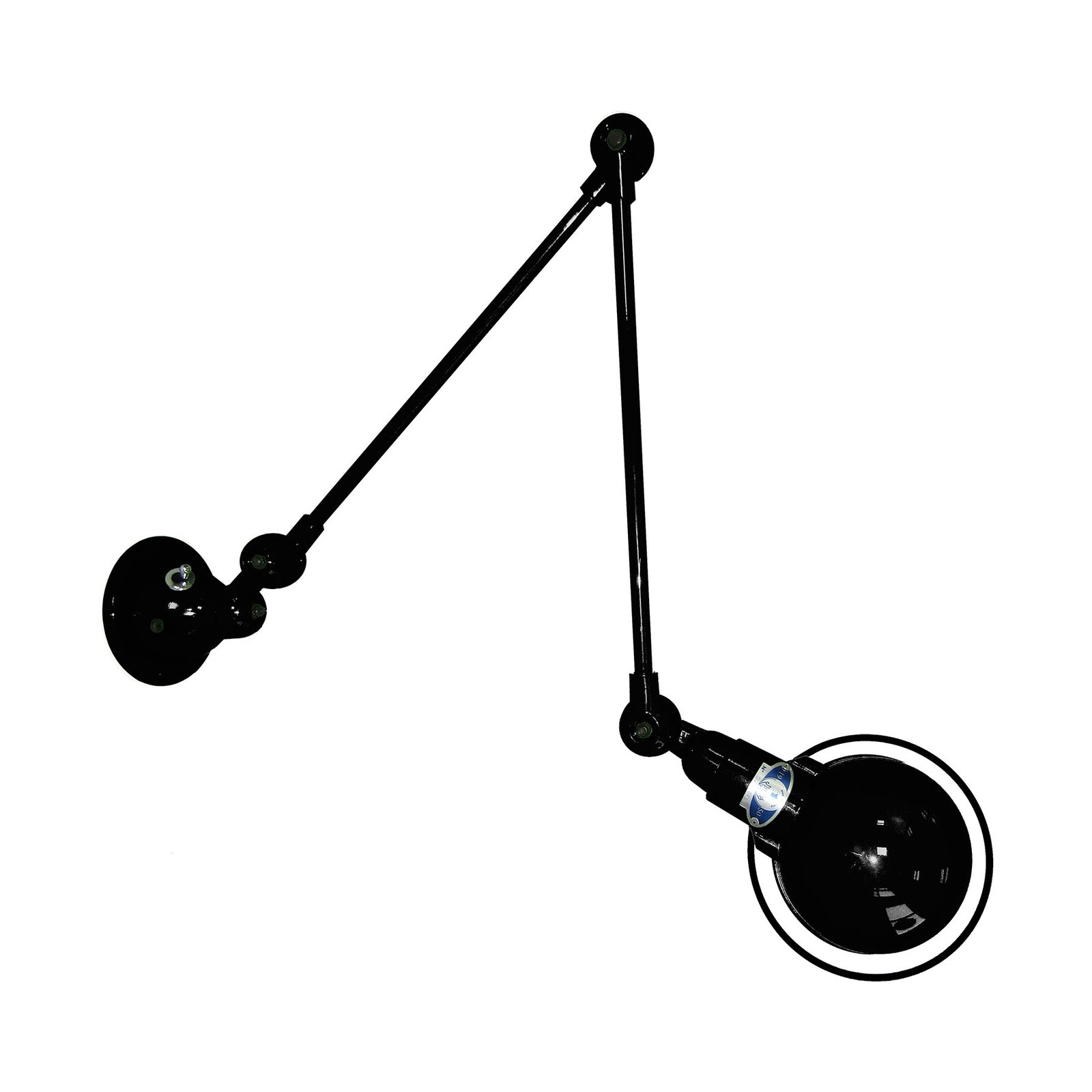 JIELDÉ Jieldé Signal SI331 wall lamp 2-part arm black, for Living / Dining Room, steel, aluminium, E14, 25 W, energy efficiency: A++
