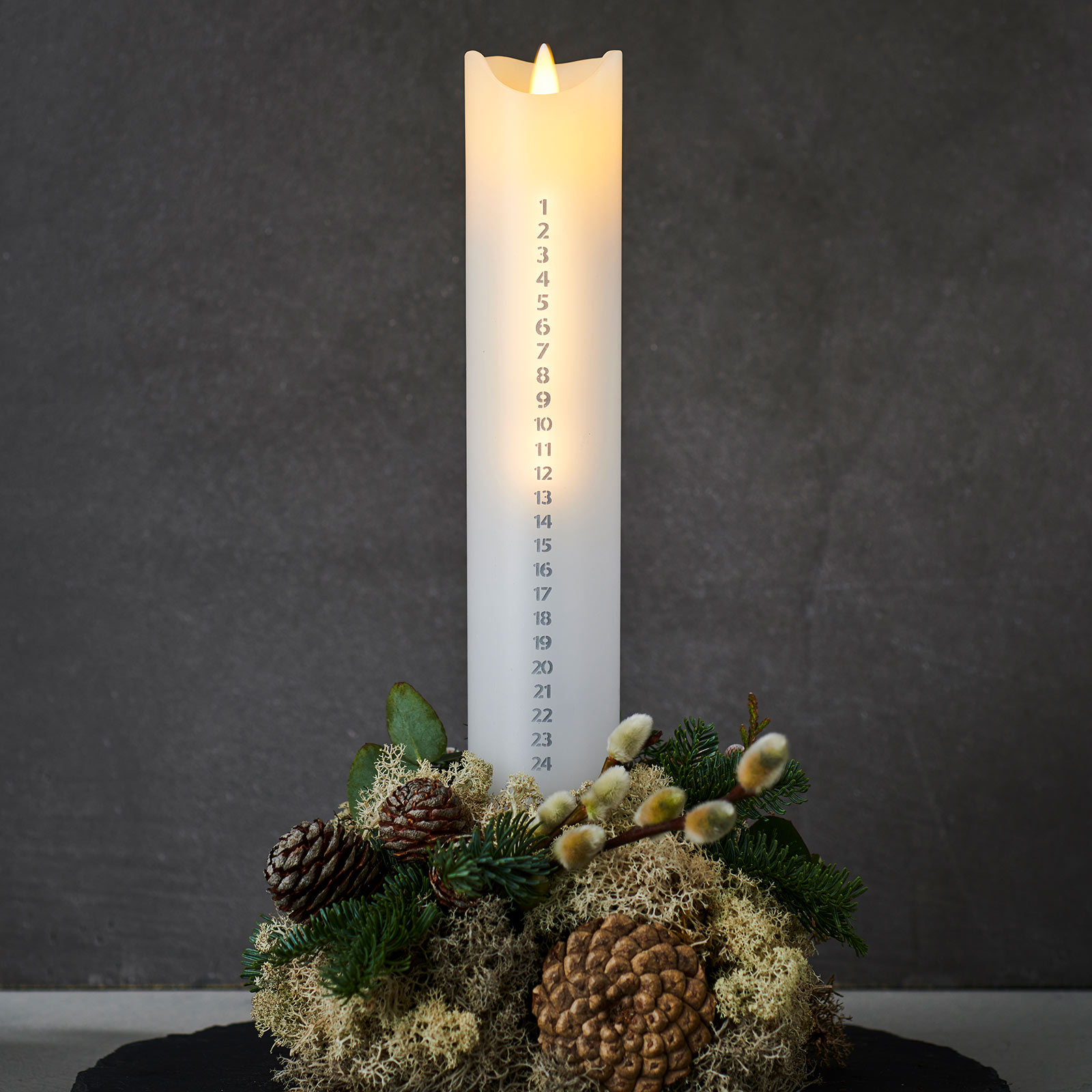 LED-Kerze Sara Calendar Höhe 29 cm