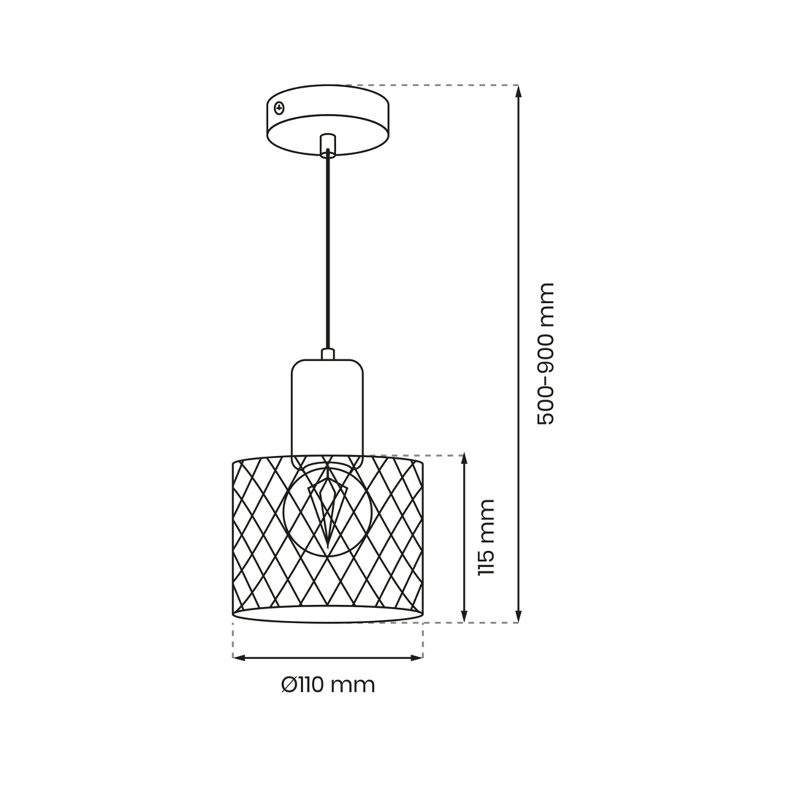 Hanglamp Sobresa met roosterkap, 1-lamp