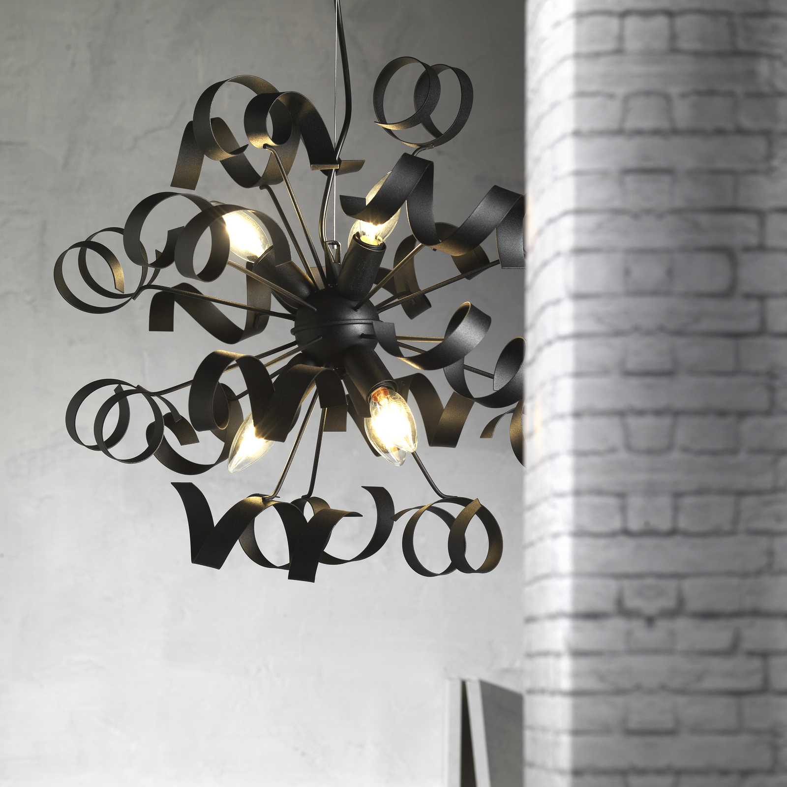 Zoe hanging light, six-bulb, black Zoe hanging light, six-bulb, black