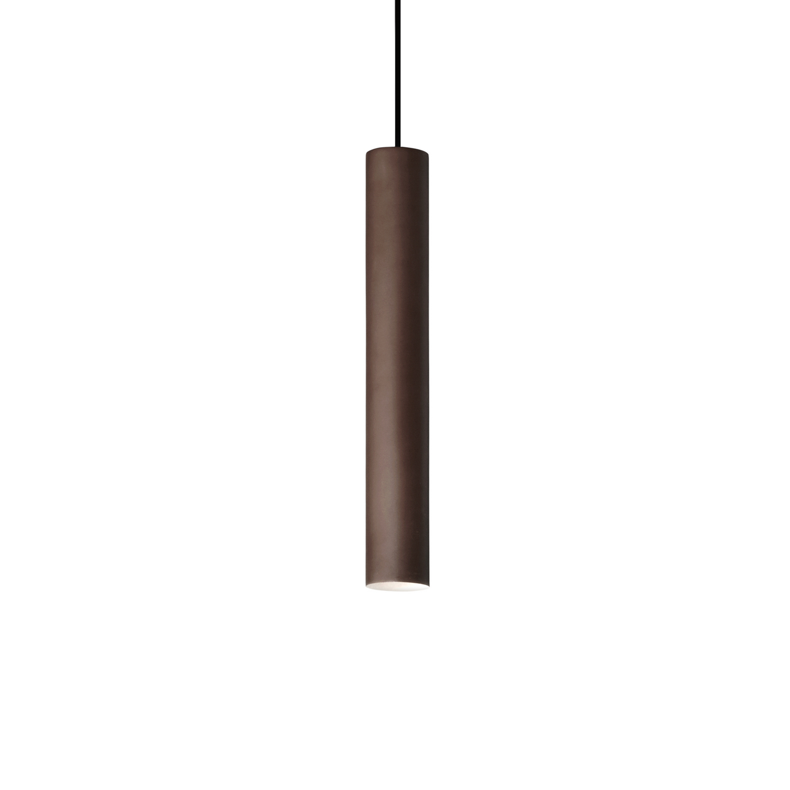 Lámpara colgante Ideal Lux Look, marrón oscuro, Ø 6 cm, metal