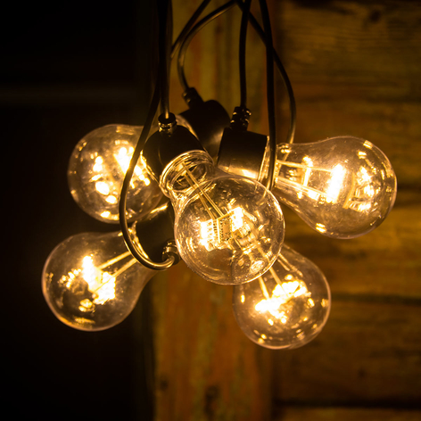 LED-ljusslinga glödtråds-look, bärnsten 5 lampor