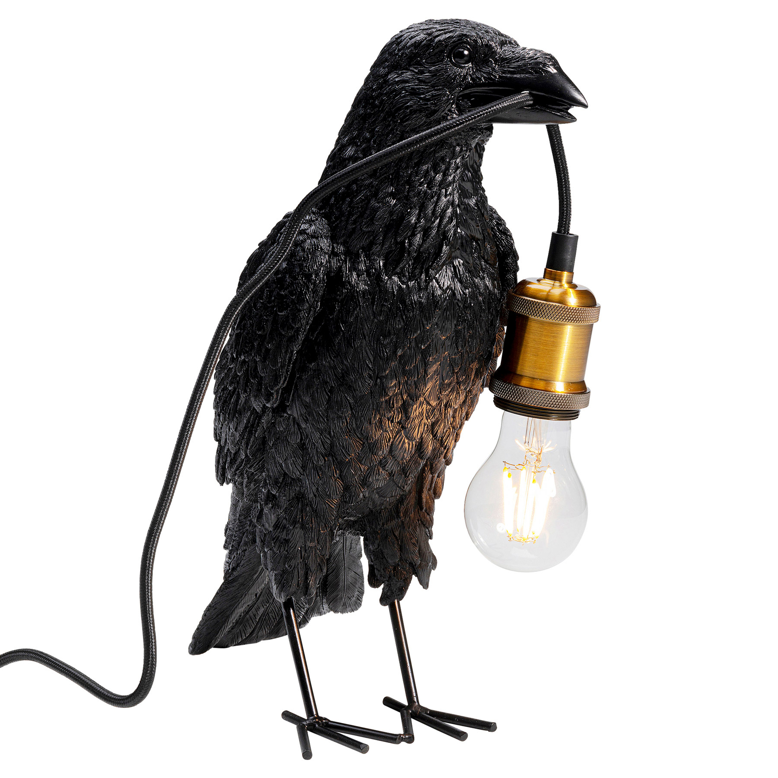 KAREN Lámpara de mesa Animal Crow en forma de cuervo