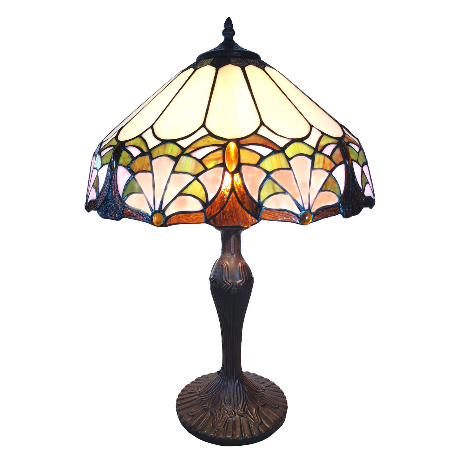 6021 bordlampe flerfarget Tiffany-stil-skjerm
