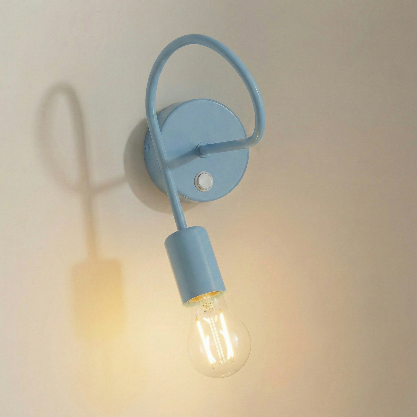 Wandleuchte Oxford, blau, Metall, 1-flammig, E27, Schalter