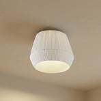 Lampa sufitowa Lindby Vitore, Ø 50 cm, tekstylna, biała