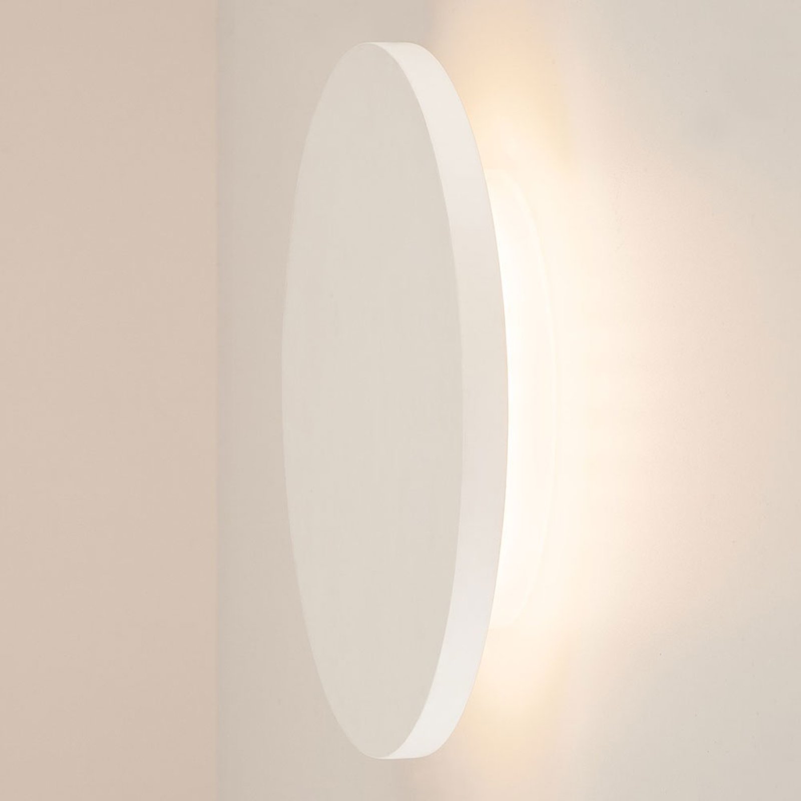 Projecteur moderne ovale Plâtre Blanc Intérieur/Extérieur Mur Montage Support Lumière