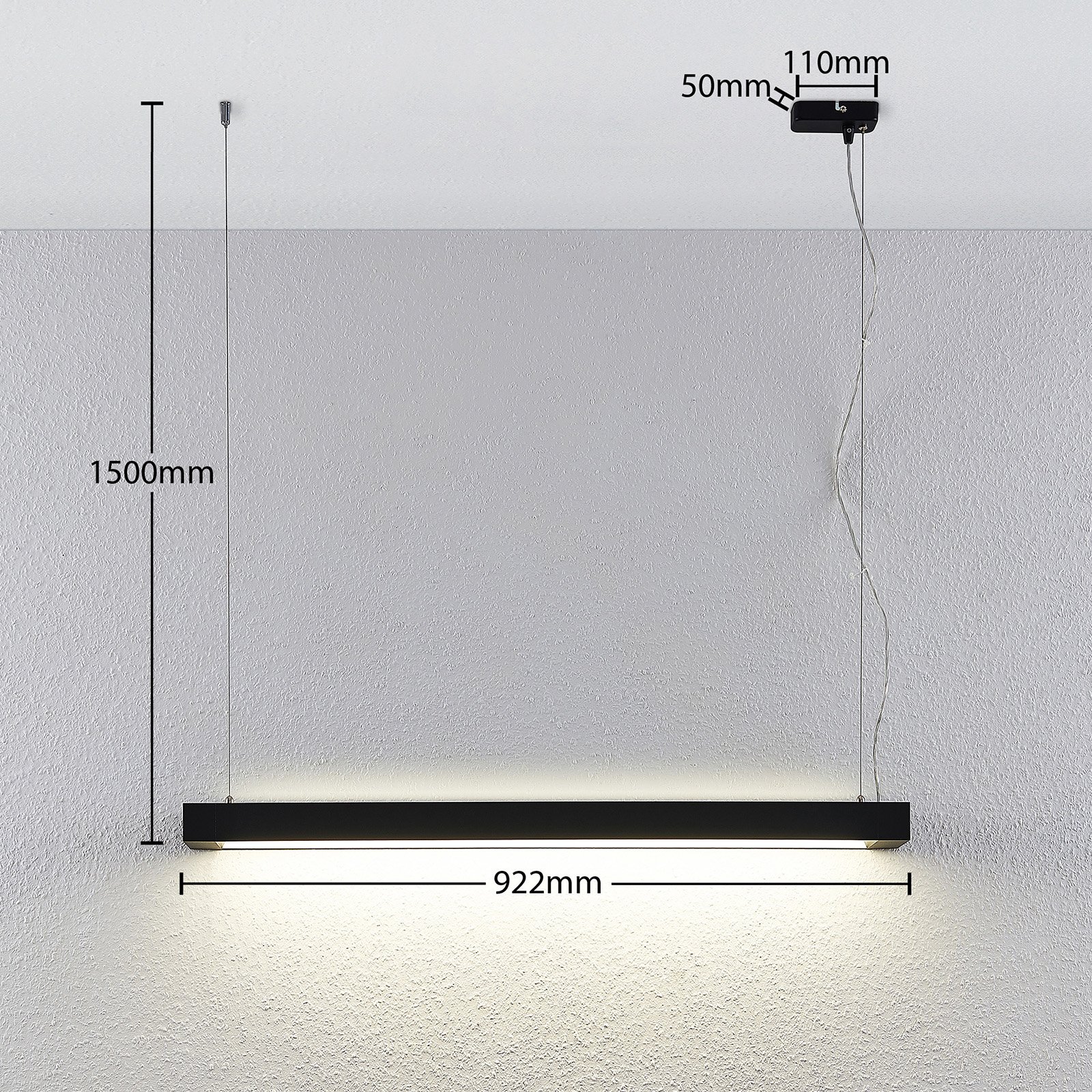 Cuna Pendelleuchte L92 Black - Arcchio