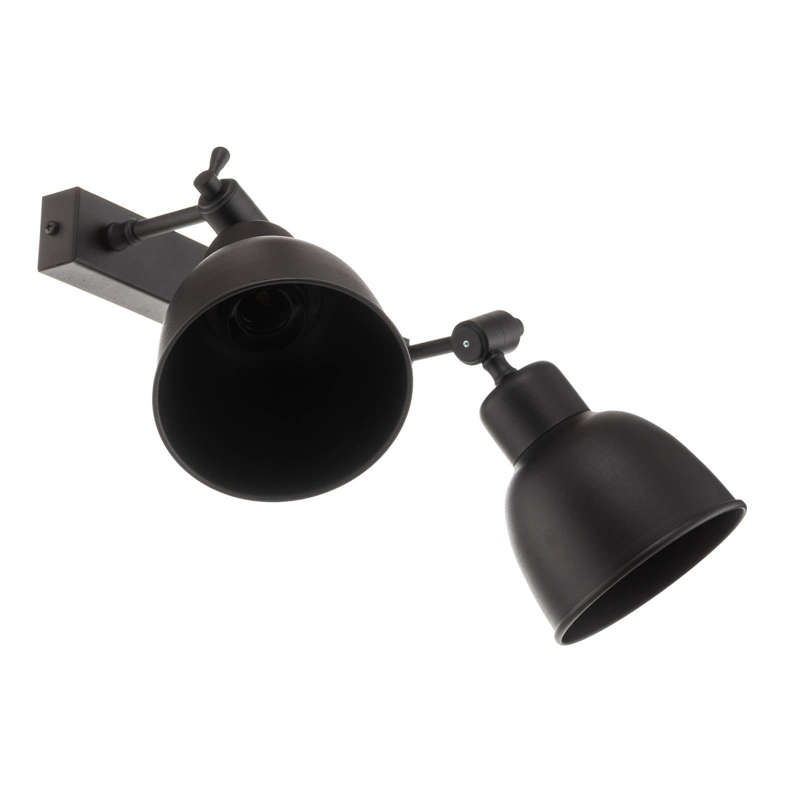 Wandleuchte Emoti, zweiflammig, schwarz