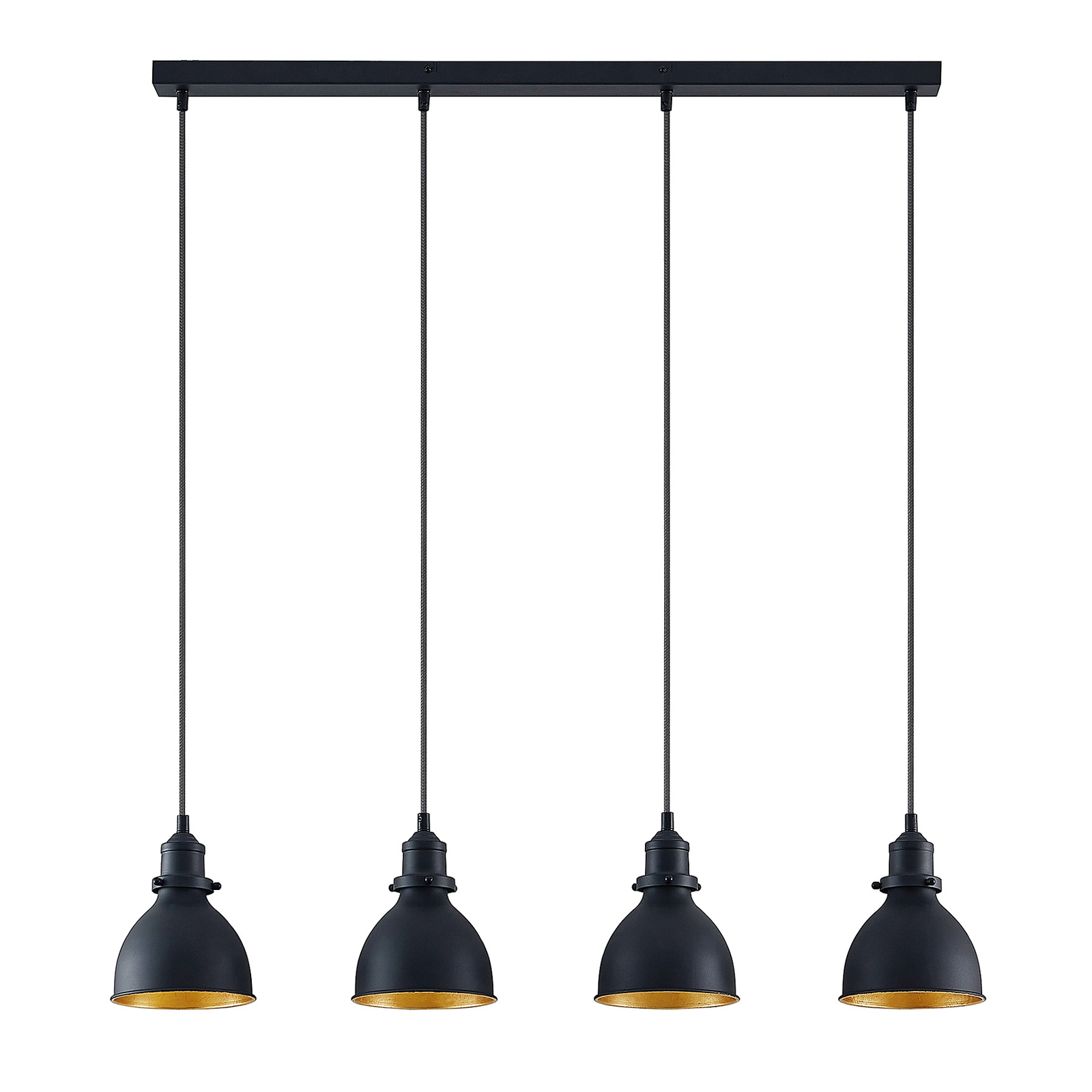ELC Doskali hanglamp, zwart-goud, 4-lamps