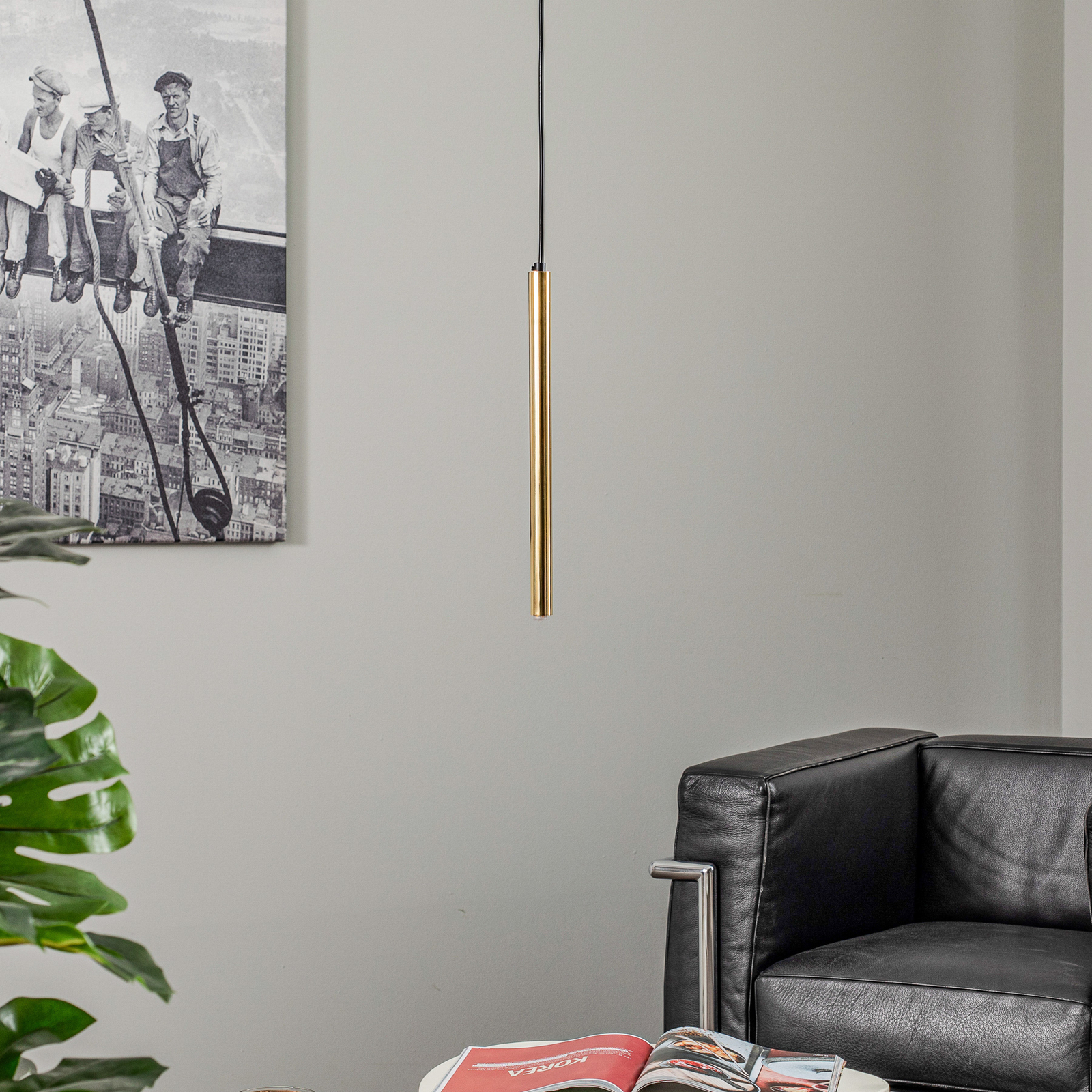 Hanglamp Monza, zwart/goud, 1-lamp