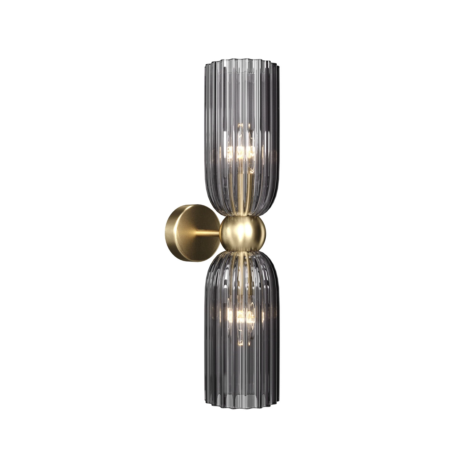 Maytoni Wandleuchte Antic, 2-flammig, gold/grau, Glas