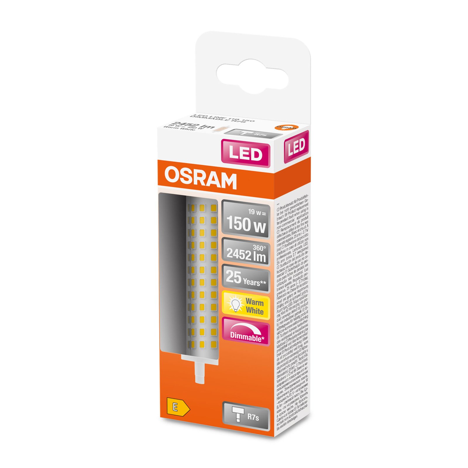 OSRAM LED bulb R7s 19W 2700K, dimmable